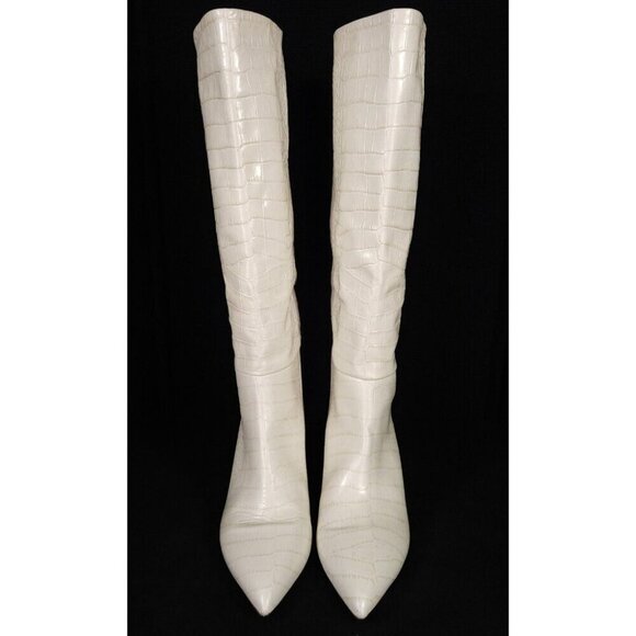Paris Texas 60 Tall Boots 42 US 12 Womens Off-White Croc $965 - Picture 4 of 15